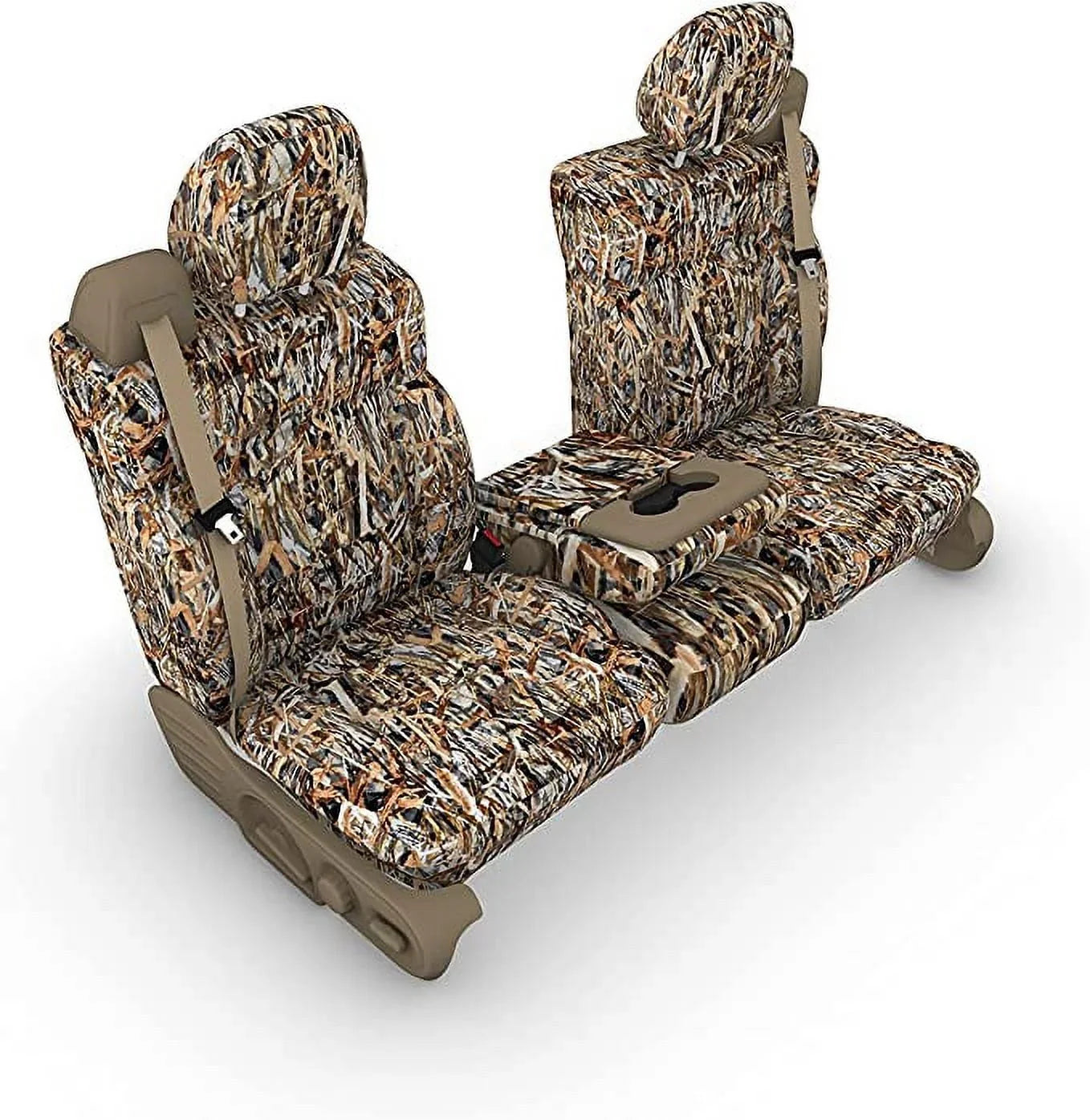 F369 2004-2008 Ford F150 XLT Super Cab Front 40/20/40 Split Seat With Adjustable Headrests and Opening Center Console in Camo Endura