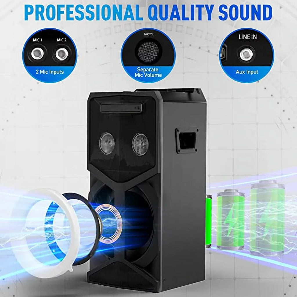 Pyle Karaoke Vibe PA Bluetooth Audio VIDEO/DVD Speaker System 800W Multimedia CD/DVD Player for TV