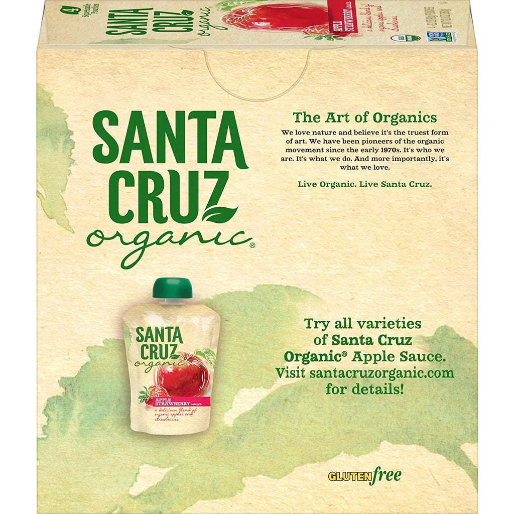 Santa Cruz Organic® Apple Sauce Apple Strawberry -- 4 Pouches Pack of 2