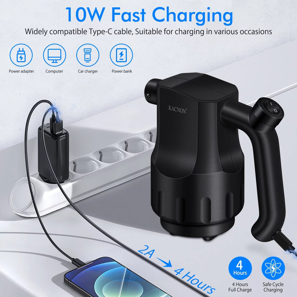 Reesibi Electric Air Duster, Cordless Air Duster 8000mAh Rechargeable Compressed Air Dusters Reusable PC Duster for Computer Keyboard Cleaning, 10W Fast Charging, Reusable Dust Destroyer
