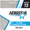 Aerostar Pleated Air Filter, MERV 13, 18x18x1, Pack of 6, Made in the USA