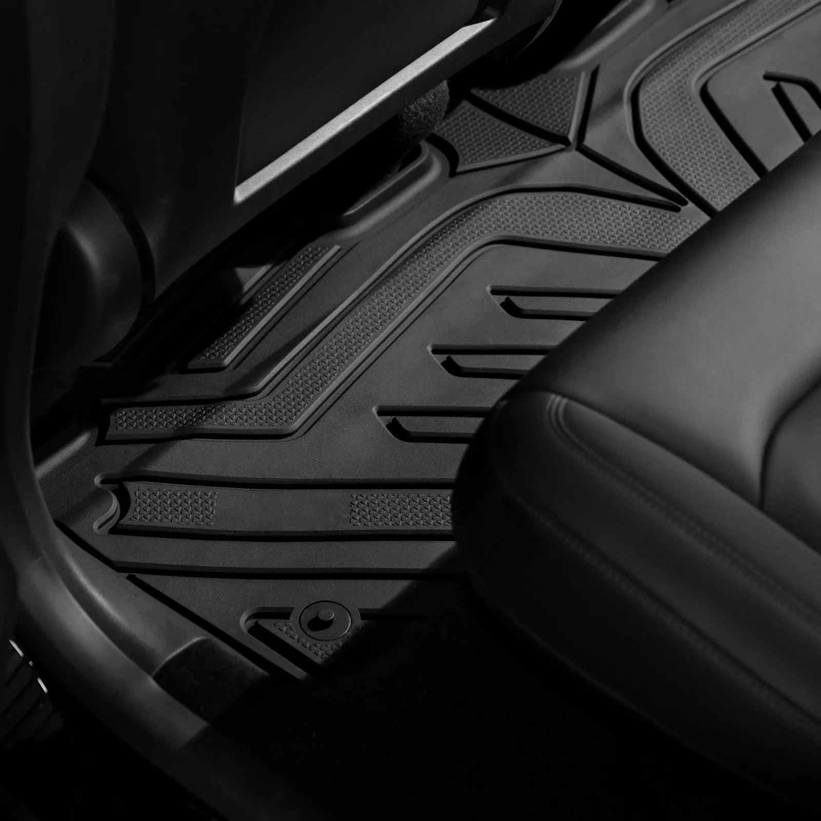 Ikon Motorsports 3D TPE Floor Mats + Trunk Mat Suitable with 2020-2023 Tesla Model Y, All Climate Floor Liners, Front & 2nd Row Full Set Custom Protection Heavy Duty Rear Tray Cargo Mats, Black