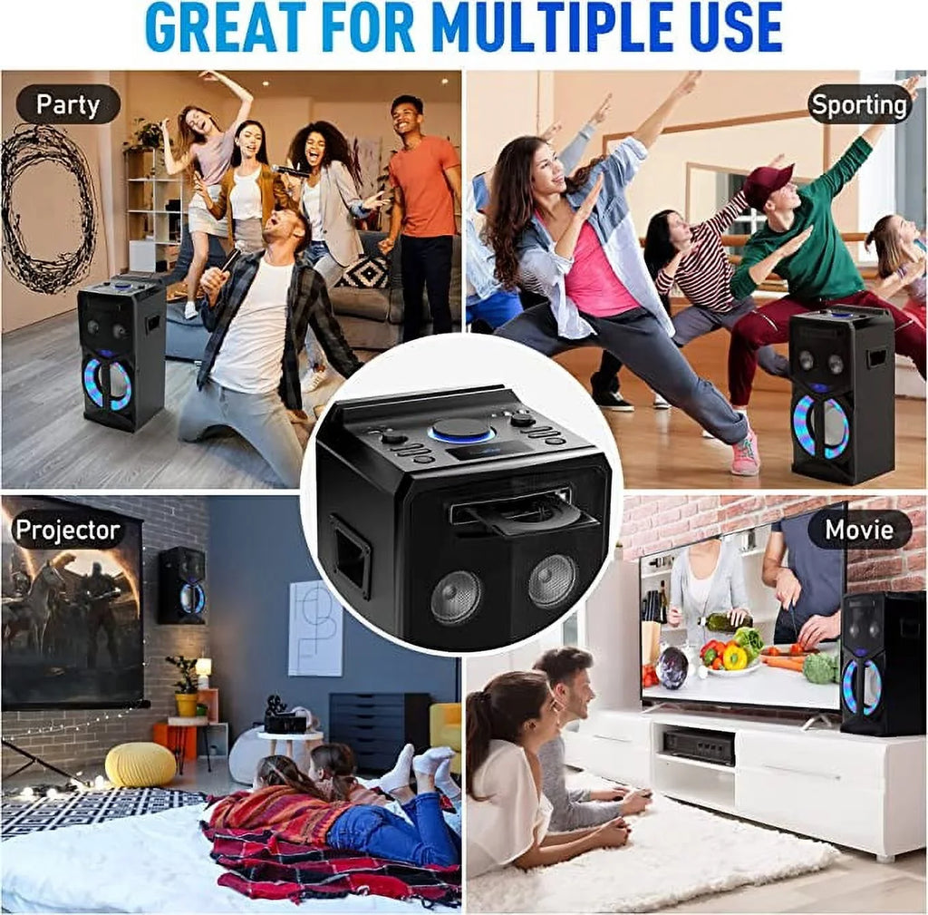 Pyle Karaoke Vibe PA Bluetooth Audio VIDEO/DVD Speaker System 800W Multimedia CD/DVD Player for TV
