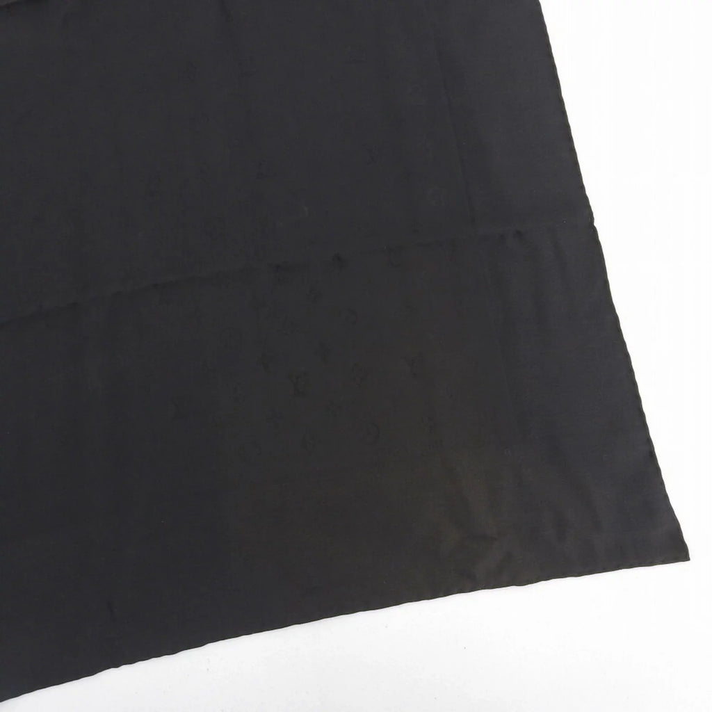 Pre-Owned Louis Vuitton LOUIS VUITTON monogram scarf silk black (Like New)
