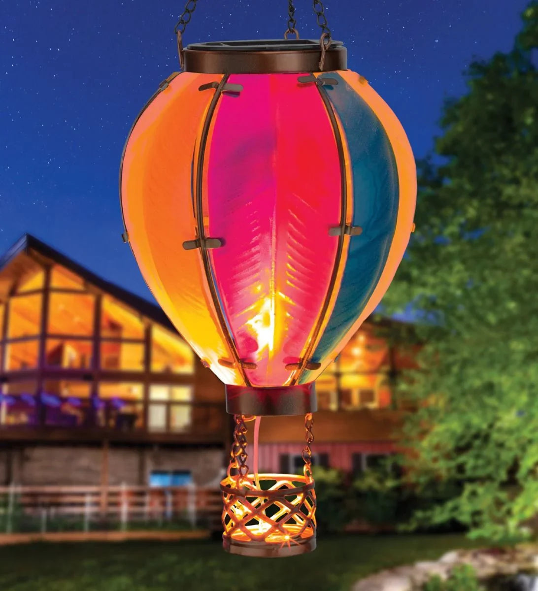 Regal Art Hot Air Balloon Light - Outdoor Solar LED Lighted Lantern, H