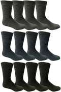 Yacht & Smith Mens Thermal Winter Camping Boot Socks, Value Pack (12 Pack)