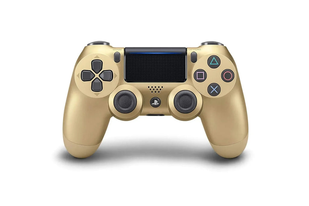 PlayStation 4 DualShock Wireless Controller Bundle - Gold Blue - With Earbuds Like New with BOLT AXTION