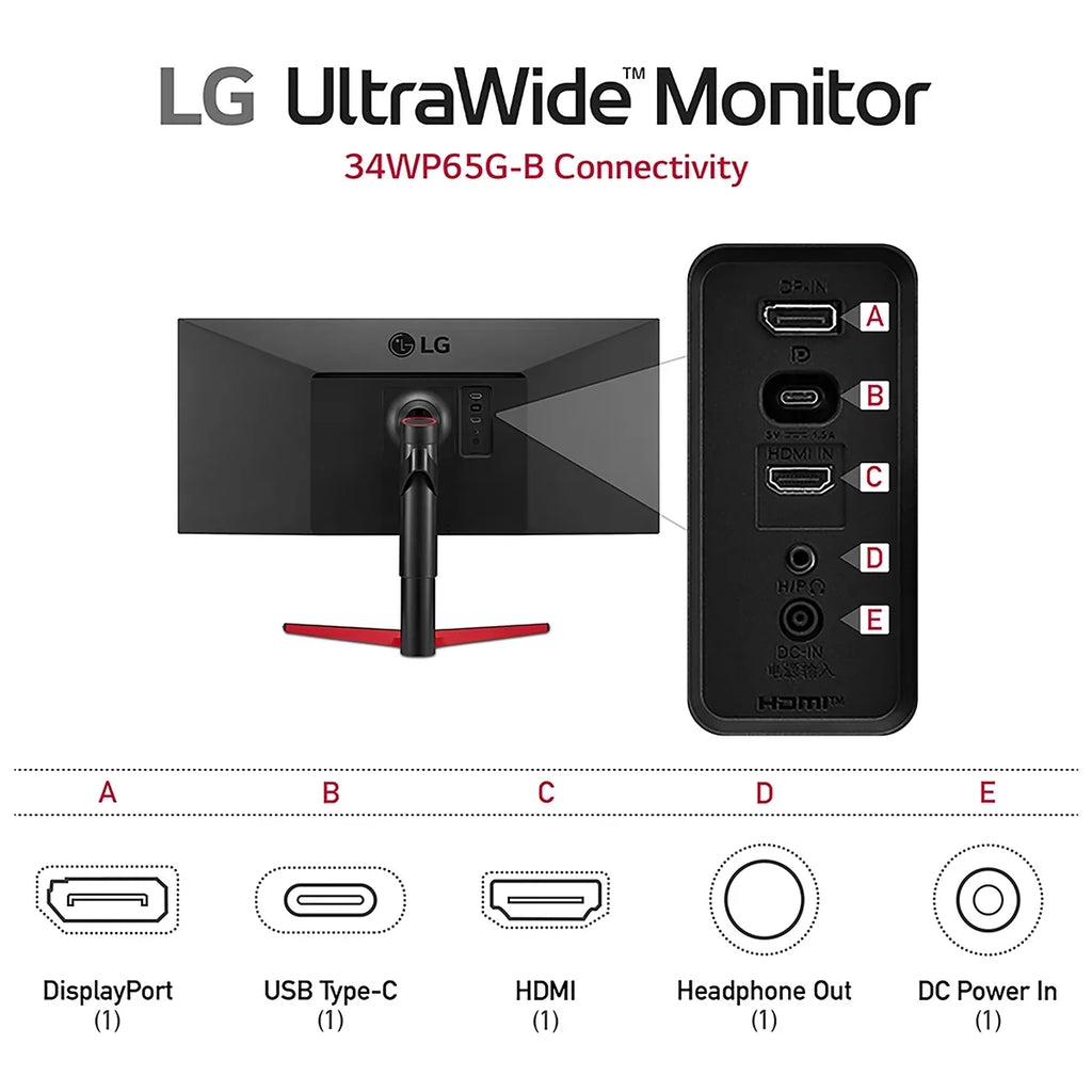 LG 34" Class UltraWide FHD HDR FreeSync Monitor with USB Type C - 34WP65G-B