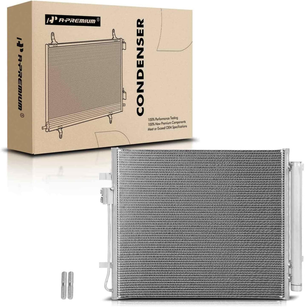 A-Premium Air Conditioning A/C Condenser Fitting with Kia Sorento 2021-2022 & Hyundai Santa Fe 2021-2022, Santa Cruz 2022, 2.5L, Replace# 97606Q5250
