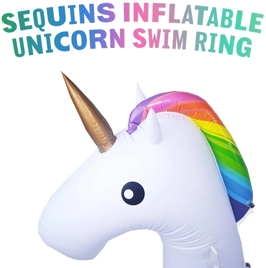Blossom Glitter Sequins Animal Pool Floats, Inflatable Unicorn Ring Pool Float, Swimming Pool Ring, Pool Inflatables for Kids and Adults, Pool Toys Inflatable, Water Float | 48 Inch