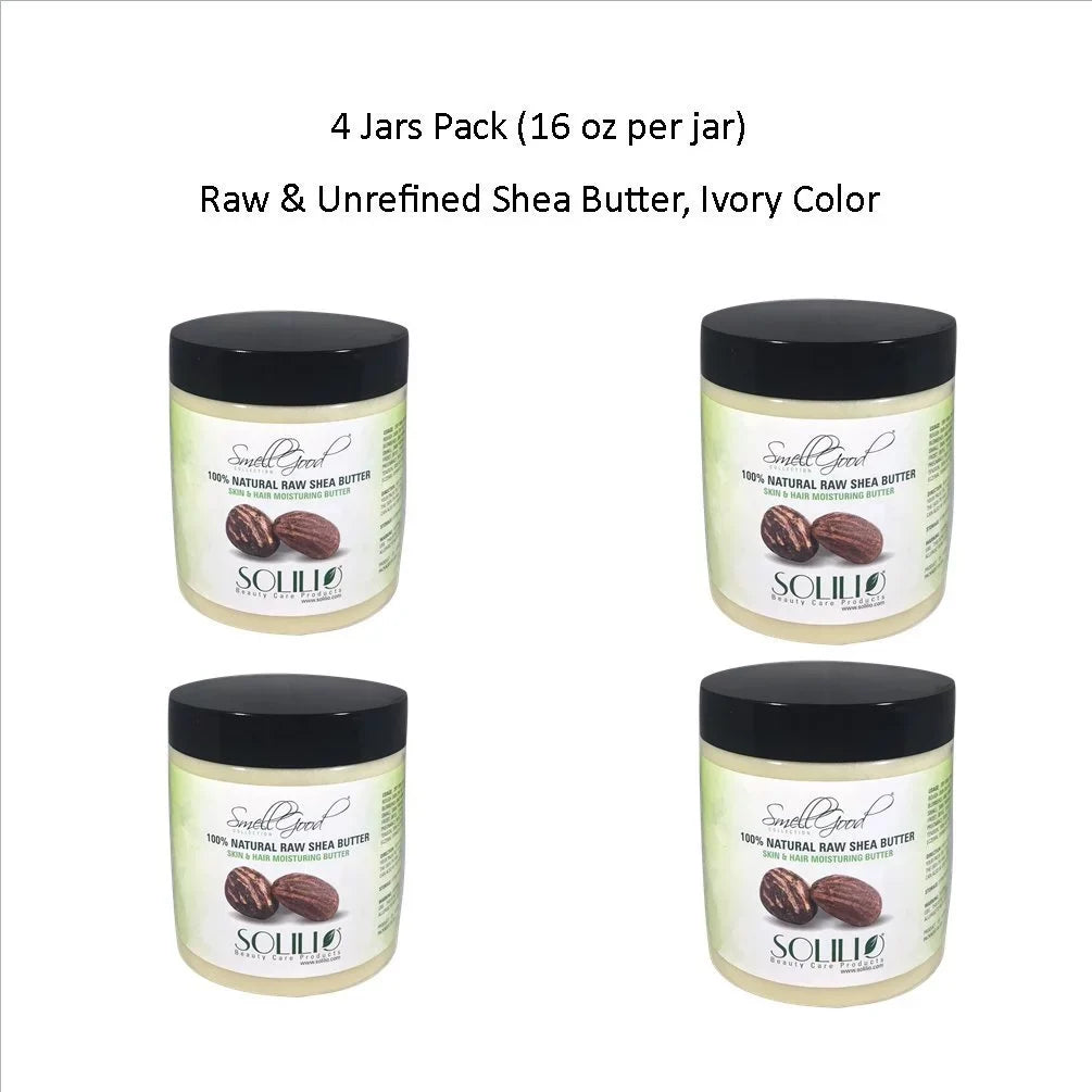 Smellgood - African Shea Butter Ivory Unrefined 16Oz Creamy Pack Of 4