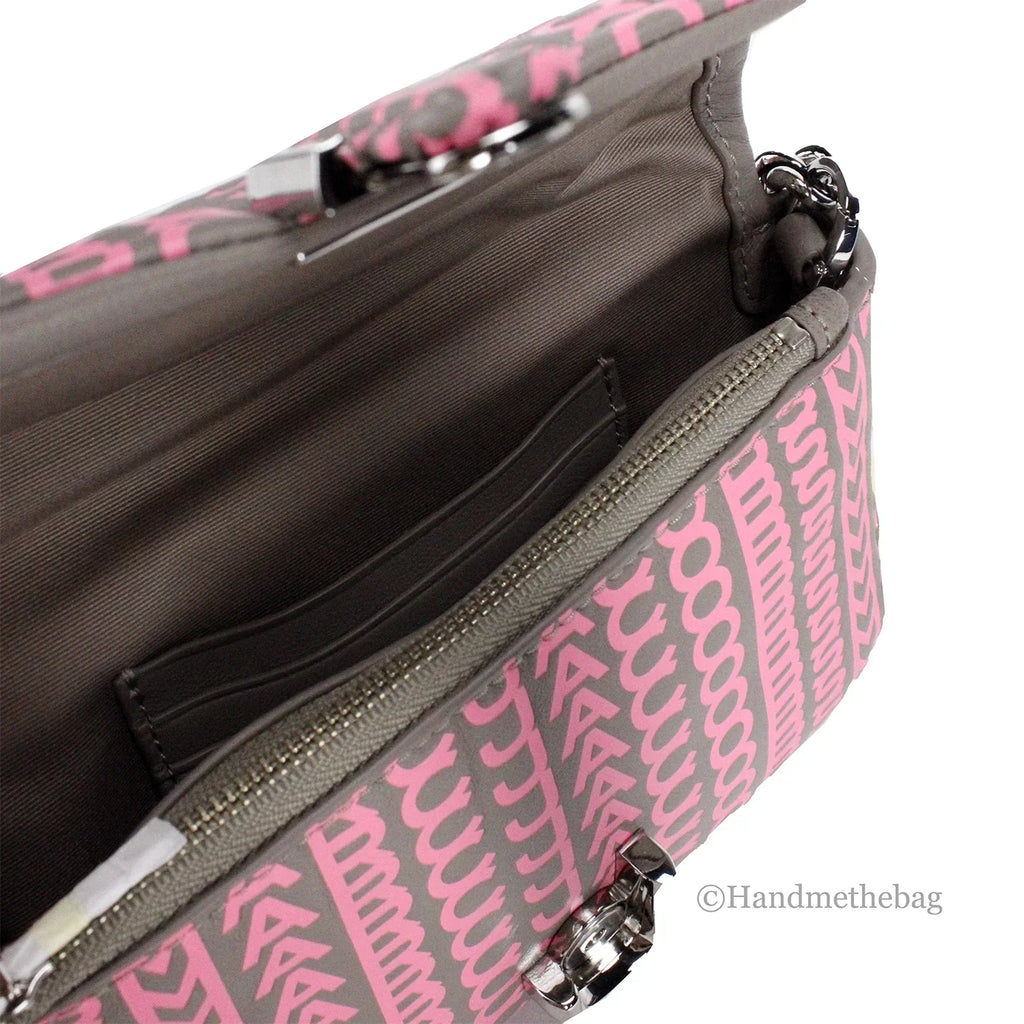 Marc Jacobs Neon Pink The Monogram Leather J Marc Mini Shoulder Bag Crossbody