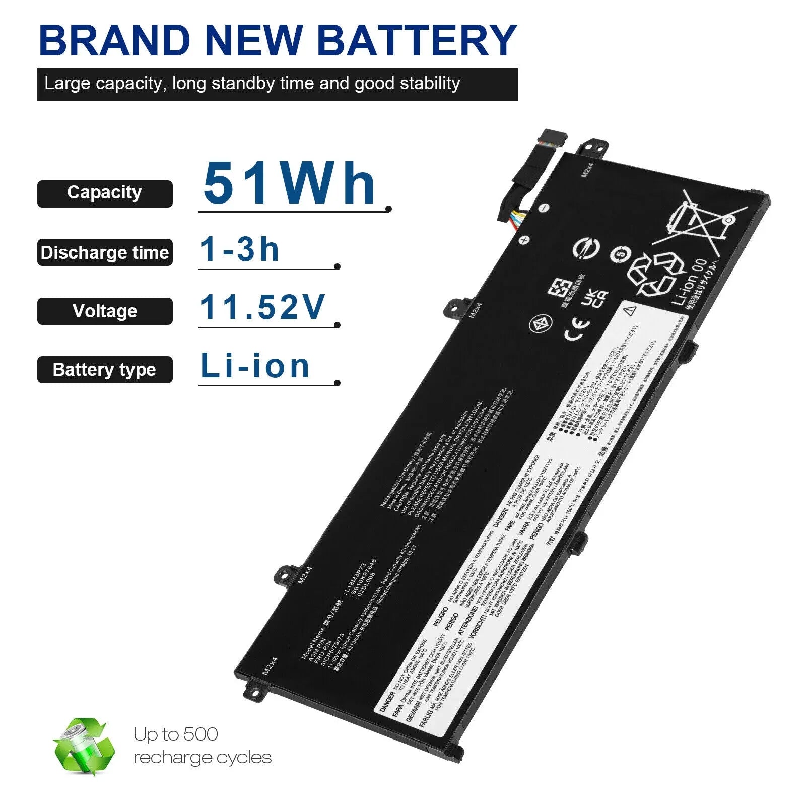 L18C3P72 Battery for Lenovo ThinkPad T490 T495 P43S T14 P14s 1st Gen