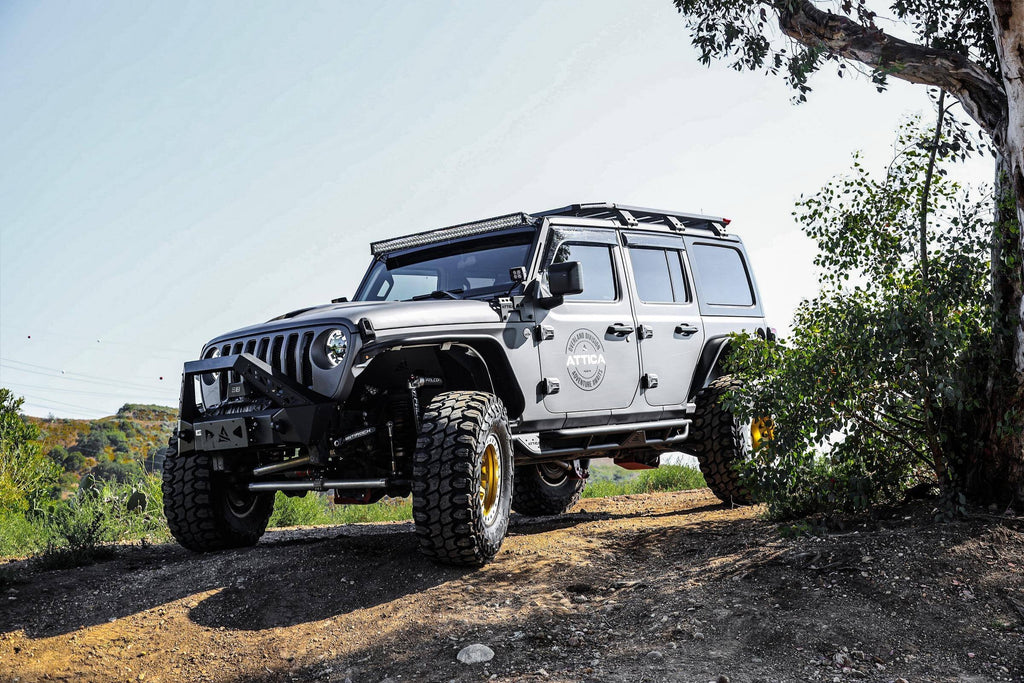 Attica 2018-2024 Fits Jeep Wrangler JL 2019-2024 Gladiator JT A Pillar Light Mount Bracket Powder Coated Steel ATTJL01E104-BX