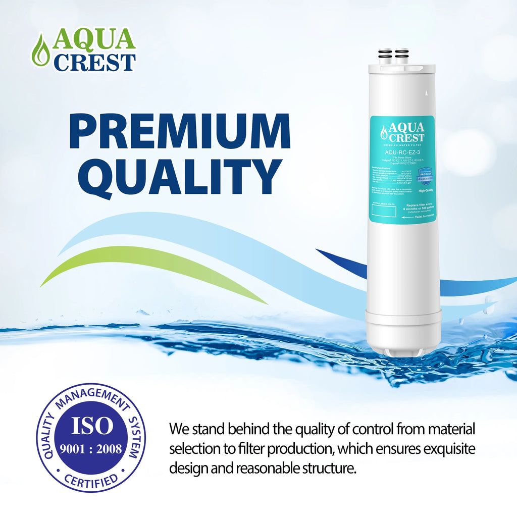 3 Pack AQUACREST RC-EZ-3 Replacement for Culligan RC-EZ-3, US-EZ-3, RV-EZ-3 Under-sink Water Filter, 500 Gallons
