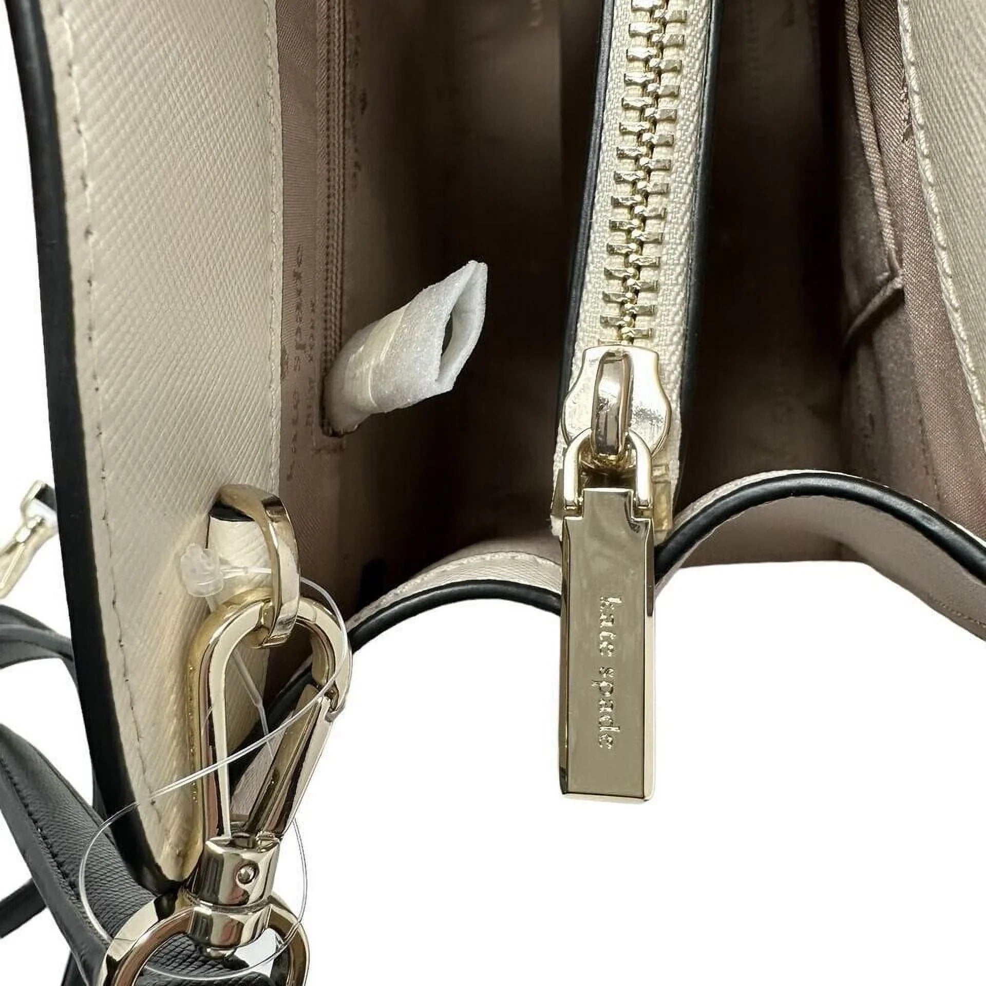 KATE SPADE NWT Perry Leather Warm Beige Blush 3 Comparts Satchel Bag Purse KB673