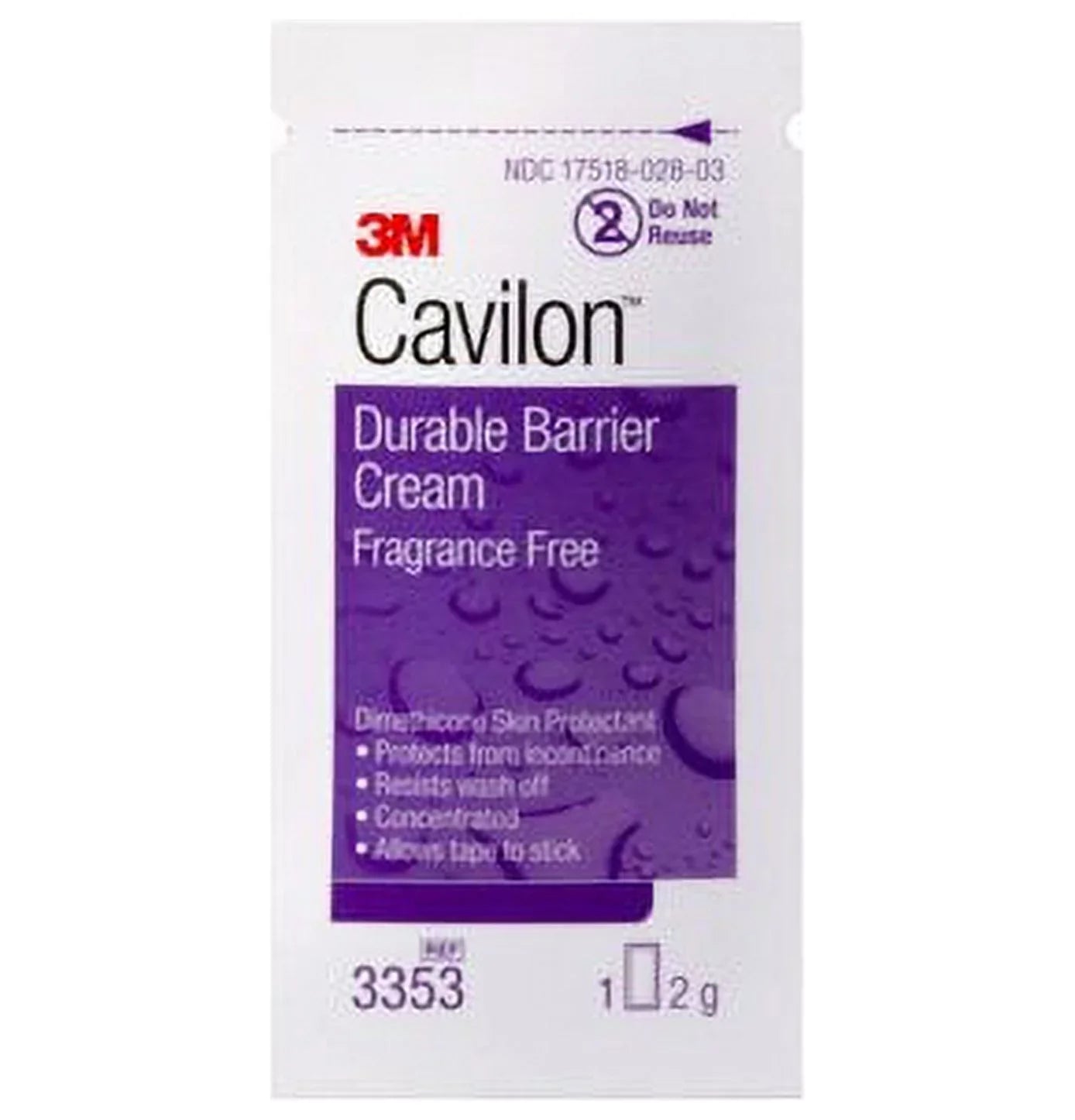 Cavilon Skin Protectant 2 Gram Individual Packet Unscented Cream CHG Suitable 3353 - CASE OF 240
