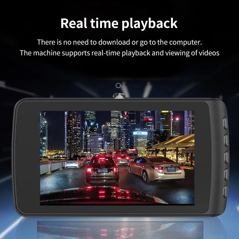 Car 4-inch Driving Recorder Dual Camera HD 1080P Night Vision DVR Reversing Image