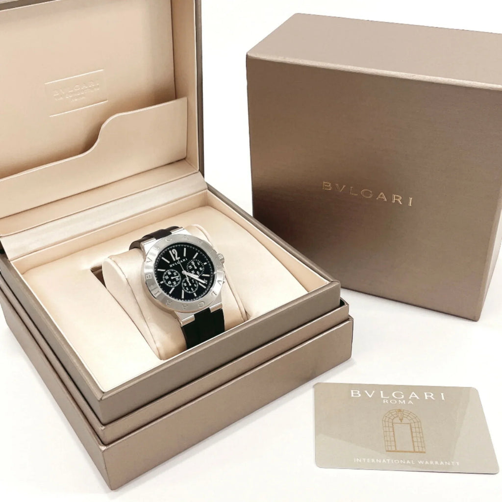 Pre-Owned Bvlgari Chrono Watch Stainless Steel Rubber BVLGARI DG41BSVDCH Men's Silver (Good)