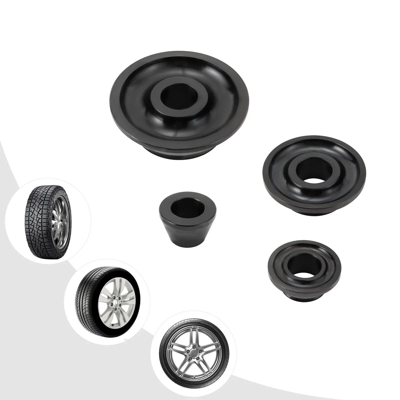 4 Sizes Tire Balancer Cones Kit 36mm Wheel Balancer Adapter Cones 45-gauge Steel