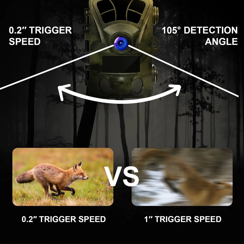 Rexing H2 20MP 4K Wi-Fi Trail Surveillance Camera for Outdoor, Hunting Cam W/ CMOS Motion Sensor