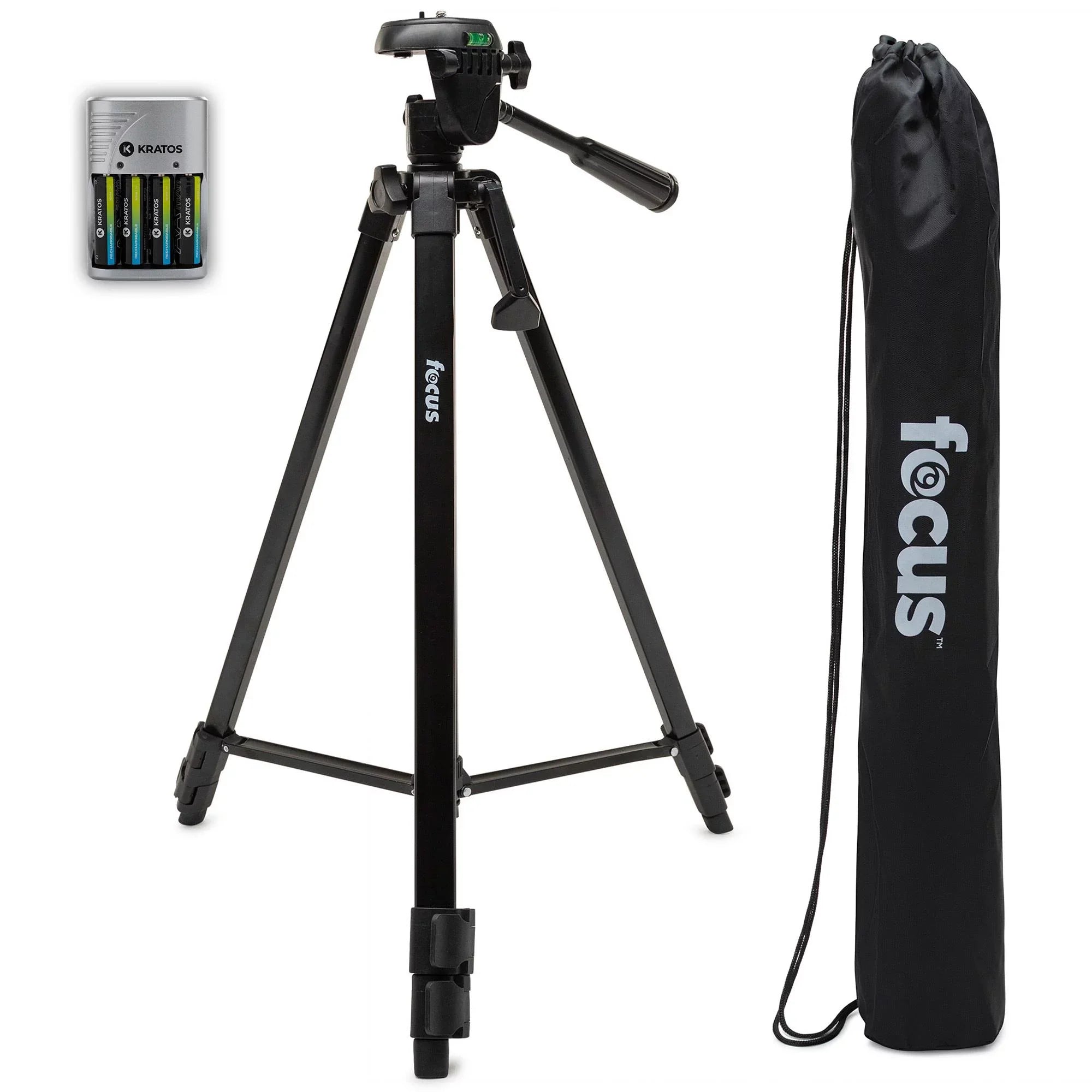 Focus Camera Travel DSLR Camera Tripod Stand with Bag and Rechargeable Batteries