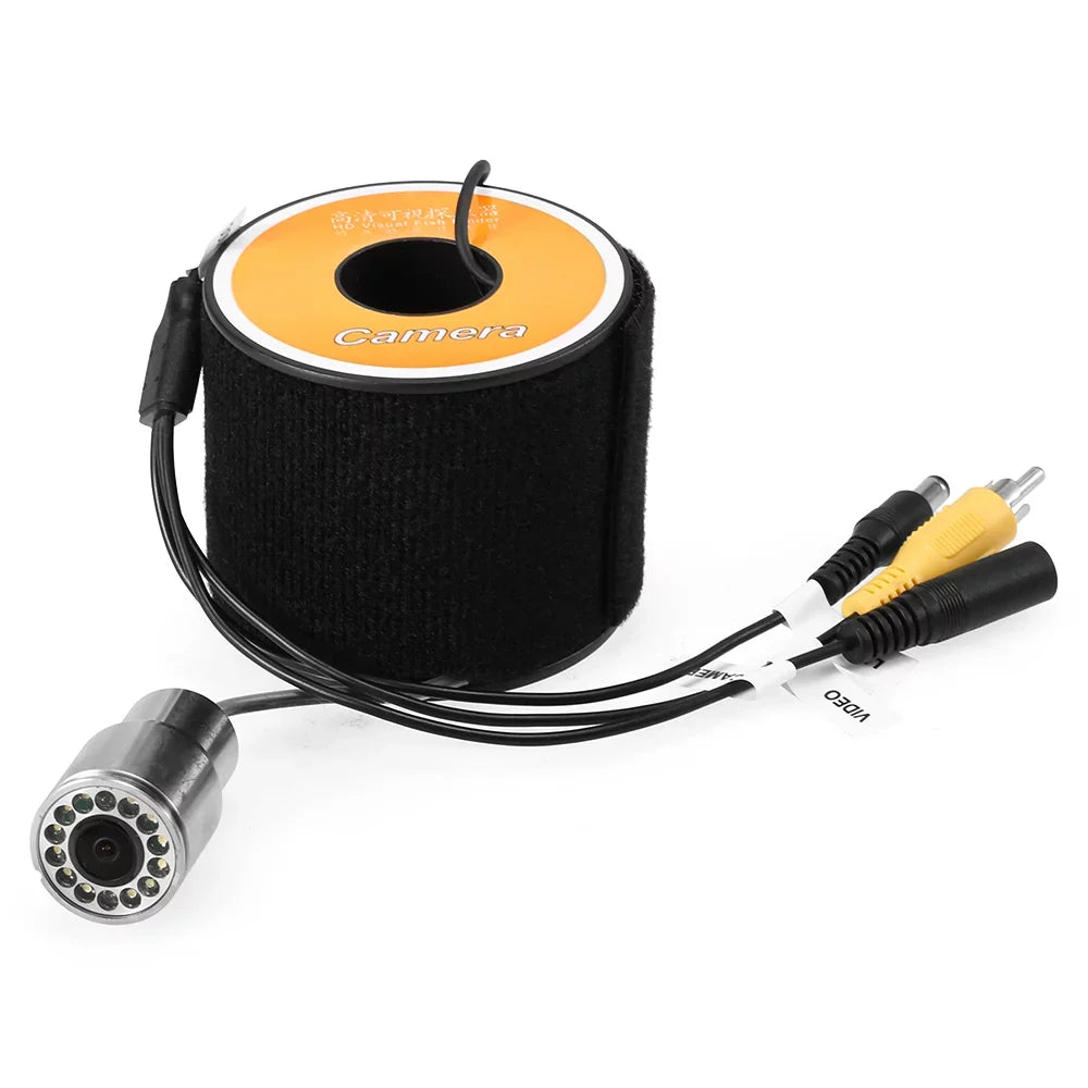 Anself 1200TVL Underwater Fishing 12 LEDs Waterproof Fish Shape Watercraft Ice Fishing Accessories with 15m30m50m Cable