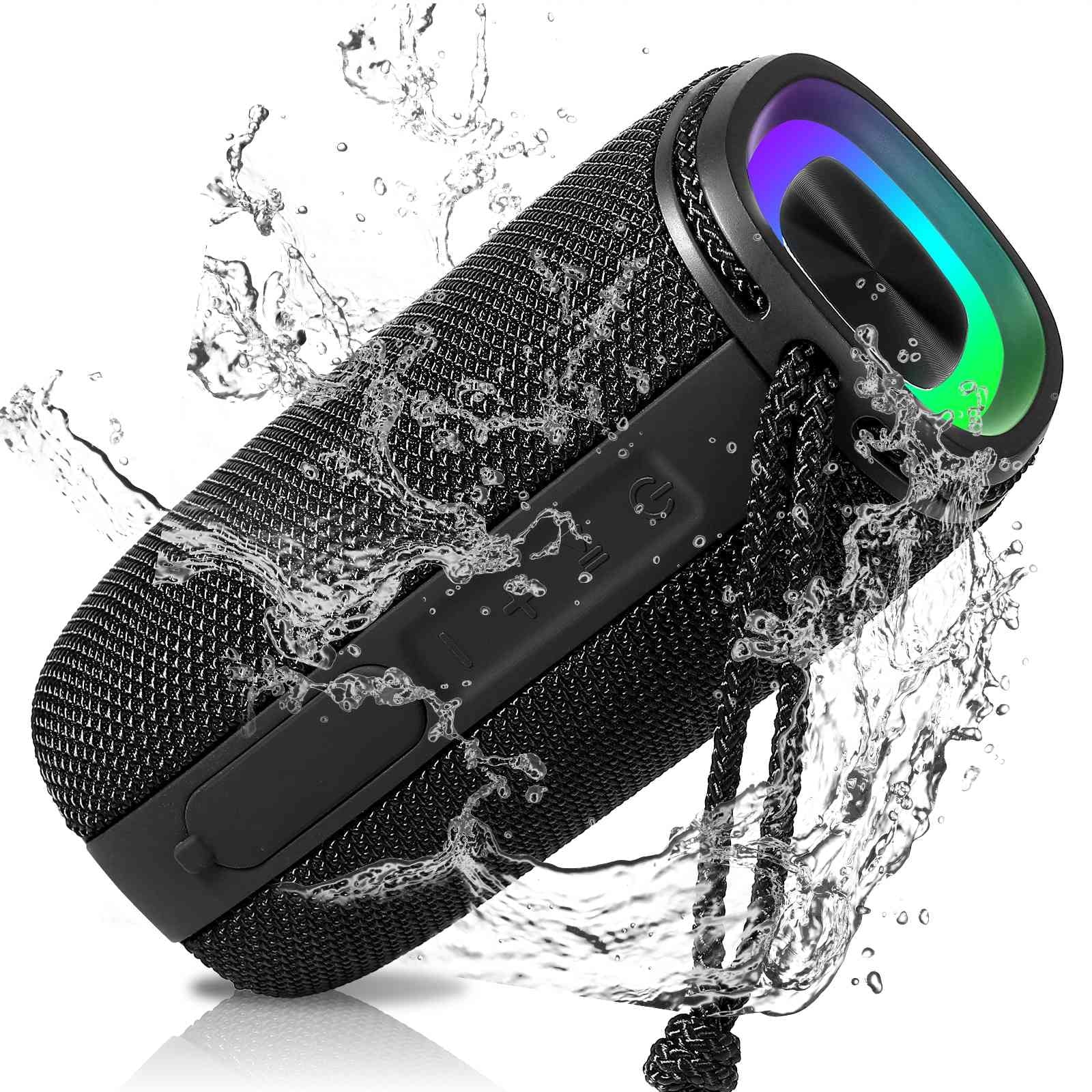 UrbanX X808 Bluetooth Speaker, IPX5 Waterproof Speakers 360° HD Surround Sound with Punchy Bass, True Wireless Pairing, BT5.3, Portable Speaker for Nokia 3.1 - Black