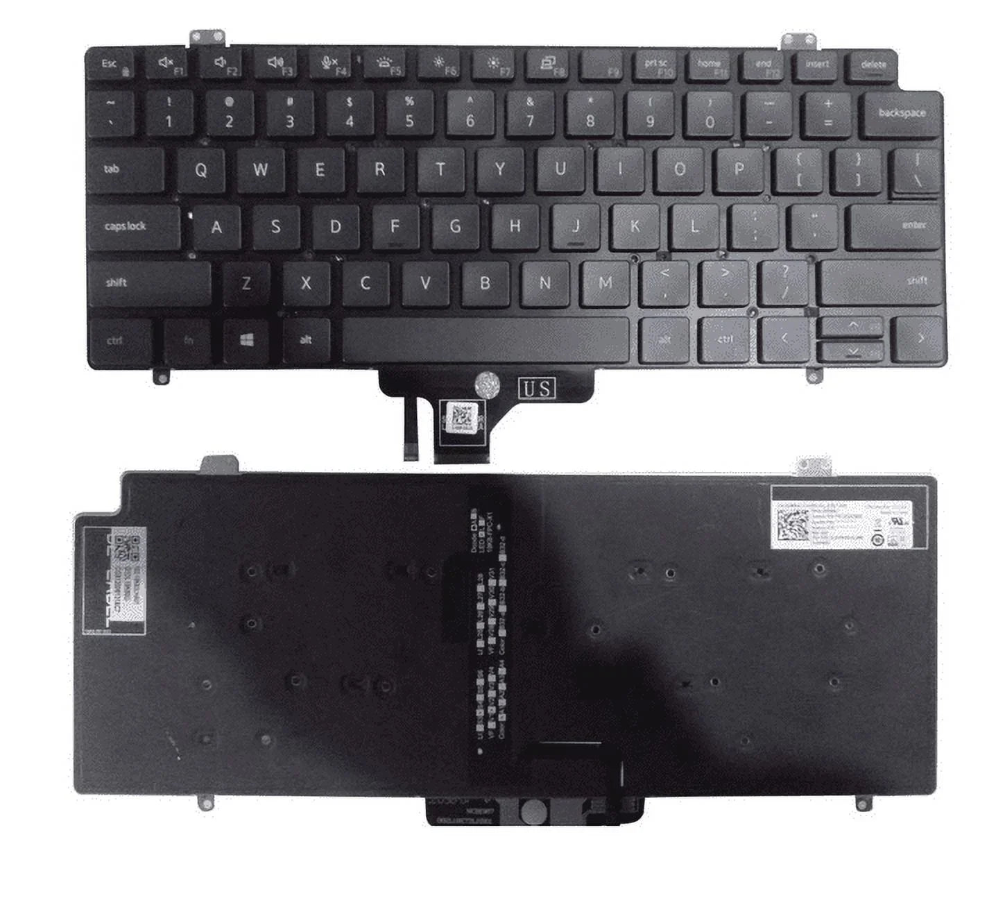 Replacement Laptop English Black Backlit Keyboard No Frame for 7310 7320 2-in-1 1VJ7V 01VJ7V 01828G PK1330R3B01 21032700479
