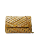 Tory Burch Snap Closure Leather Kira Chevron Snake Shoulder Bag New