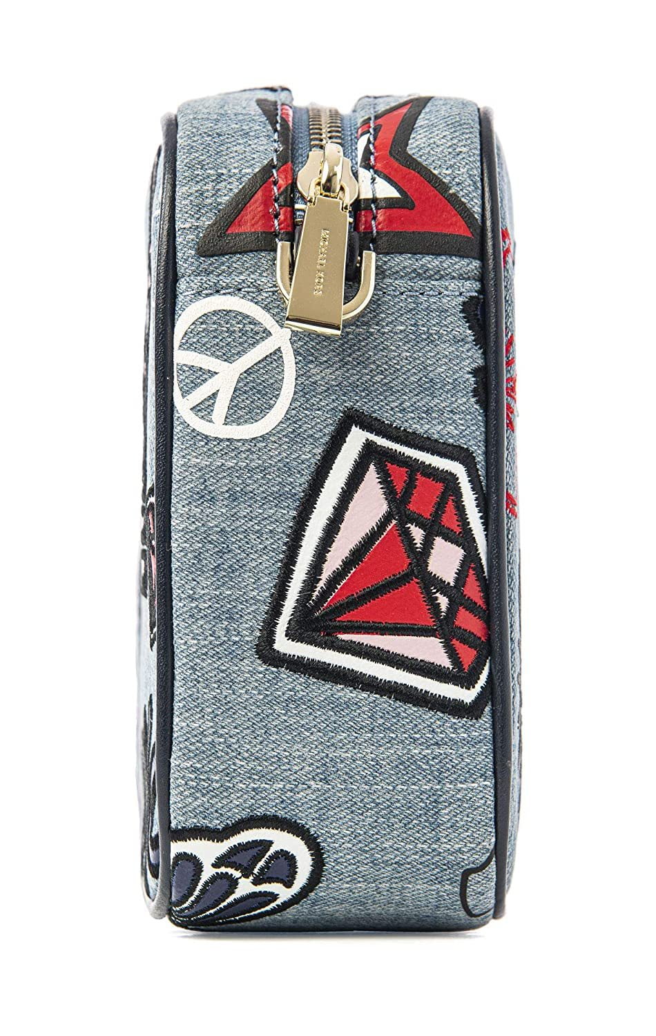 Michael Kors Ginny Medium Embroidered Denim Crossbody Bag New