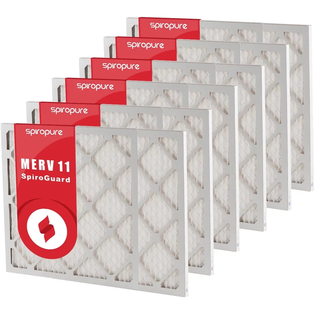 SpiroPure 23.38x23.38x1 MERV 11 Pleated Filter Air Filters - Made in USA (6 Pack)