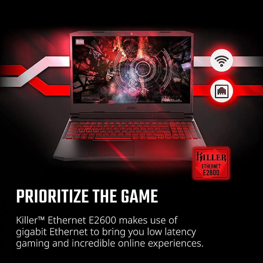 Acer Nitro 5 15.6-Inch 144hz IPS Gaming Laptop + High Caliber 6ft HDMI Cable + LCD Screen Cleaner + Wired Stereo Gaming Headset + Gaming Mouse