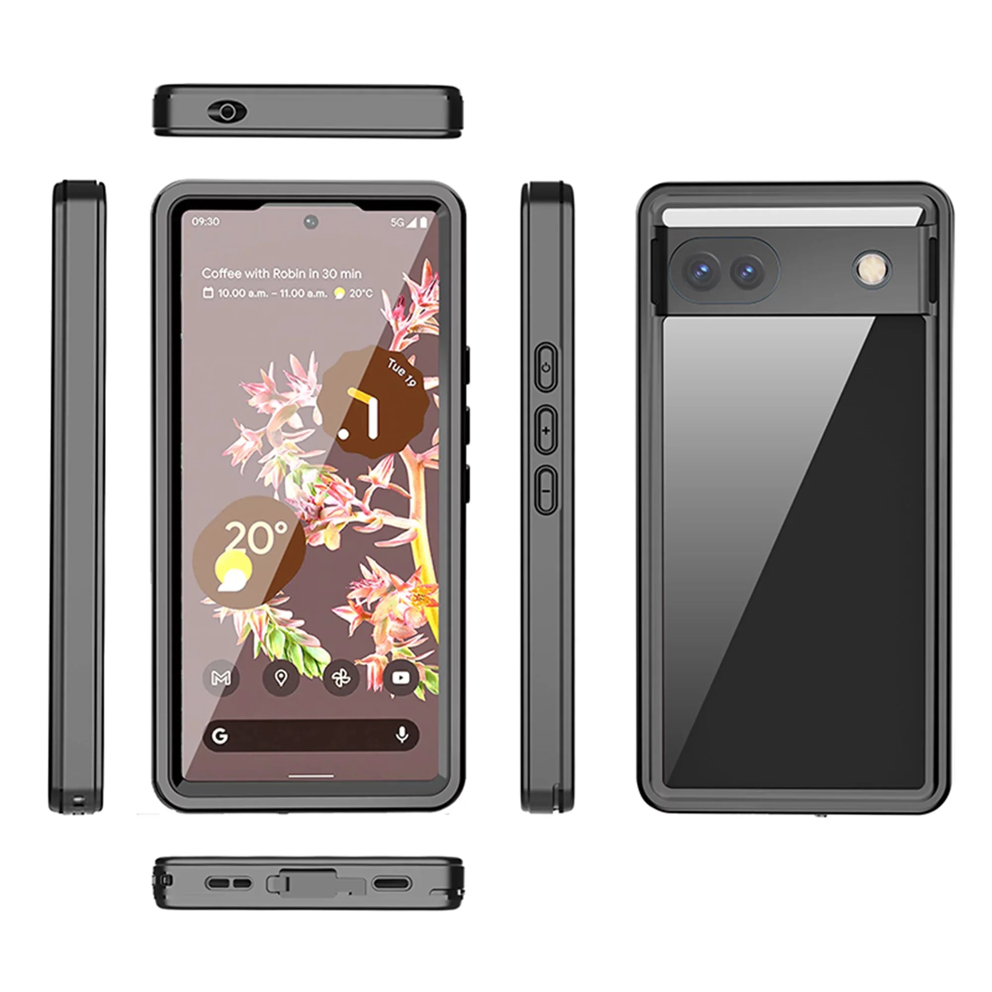 Waterproof Case for Google Pixel 6A, Built-in Screen Protector Full Body Protection Rugged Case Underwater Dustproof Drop Protection Shield for Google Pixel 6a
