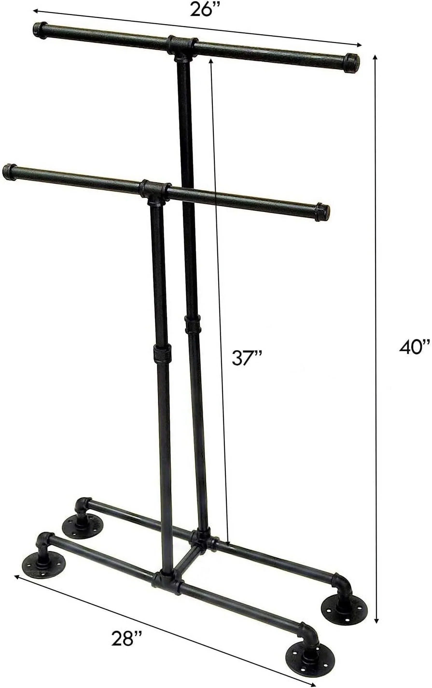 Bathroom Towel Rack, Wall Mounted Industrial Pipe Organizer Holder, Bath Hand Towel Washclothese Storage Holder, RV Camper Organizer Shelf (Black, Standing 40")