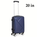 20 Inch Hardside Carry-On Luggage For Travel Business, 20-Inch Suitcase With Four Spinner Wheels And Durable Surface, Lock - Blue