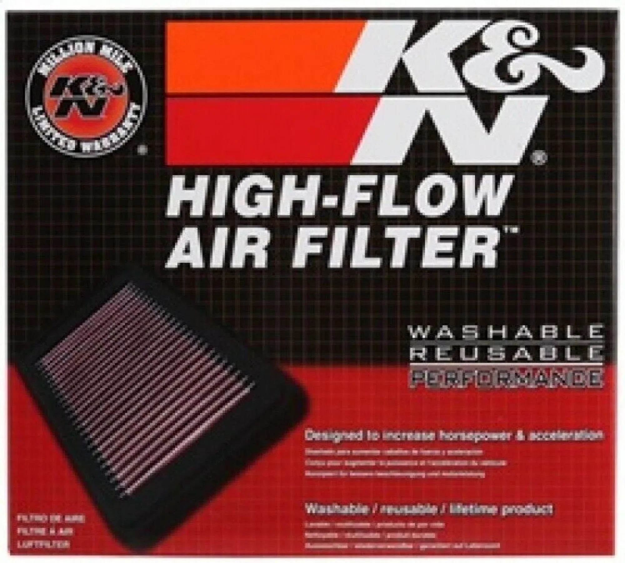 K&N Engine Air Filter: High Performance, Premium, Washable, Replacement Filter: 2004-2010 DODGE /CHRYSLER (Challenger, Charger, Magnum, 300, 300C), 33-2295
