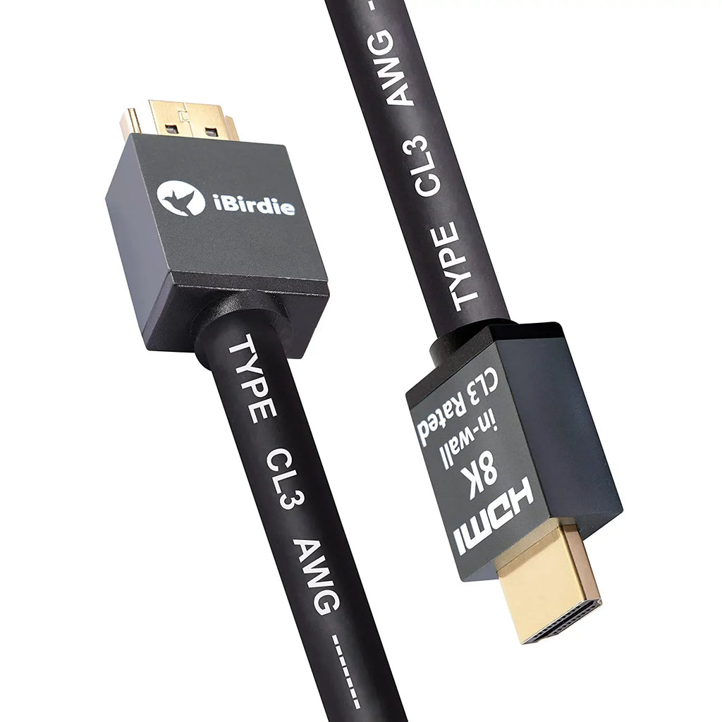 8K HDMI 2.1 Cable 15 Feet CL3 in Wall Rated 8K60Hz 4K120Hz eARC ARC HDCP 2.3 2.2 Ultra High Speed Fitting