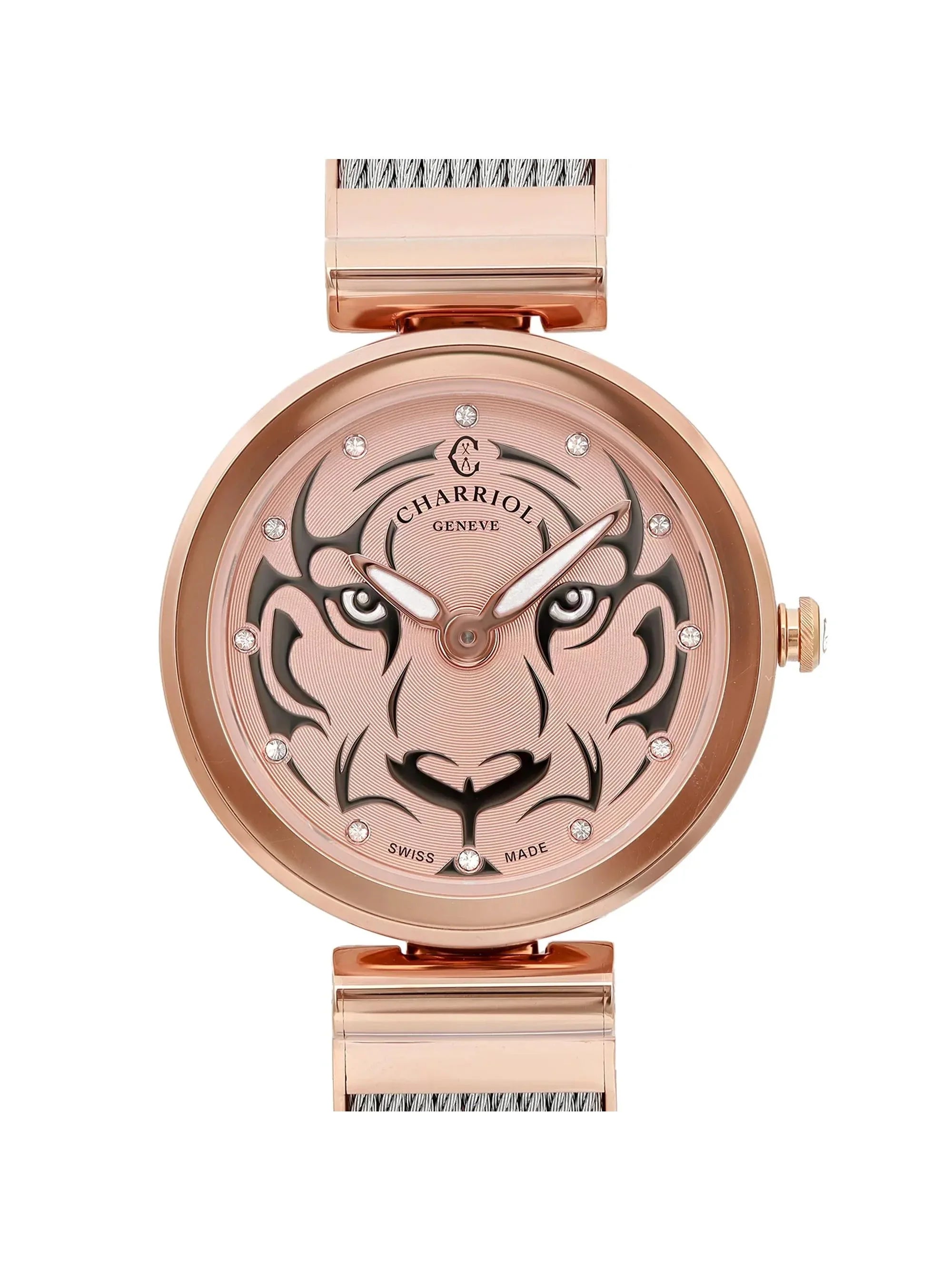 Pre-owned Charriol Forever Tiger Steel Ladies Watch FE32.102.029 (Like New)