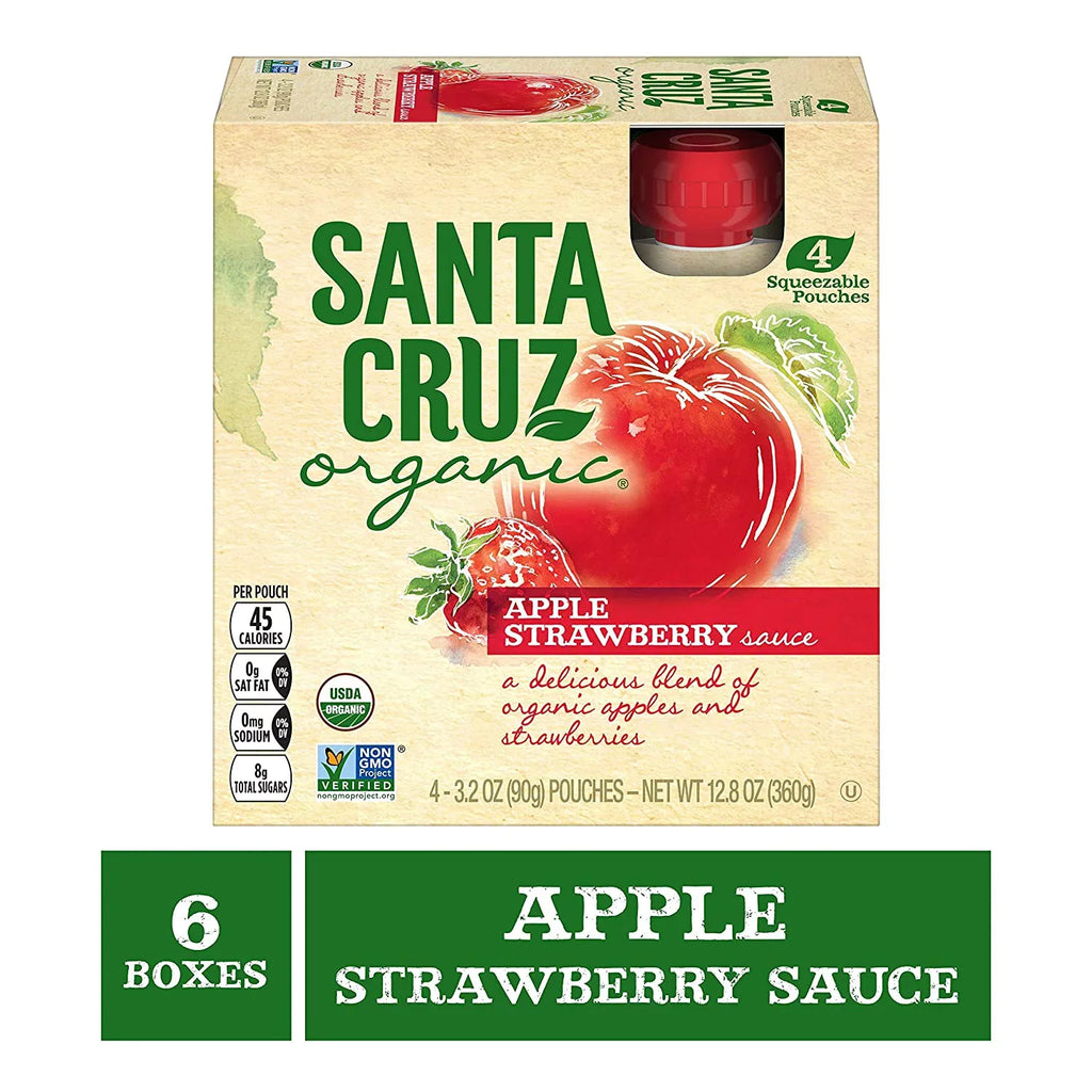 Santa Cruz Organic® Apple Sauce Apple Strawberry -- 4 Pouches Pack of 2