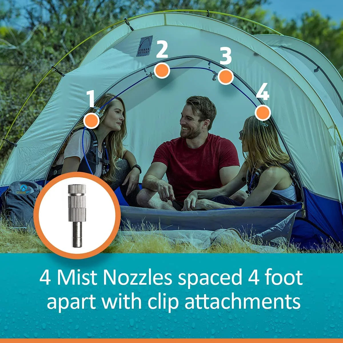 ExtremeMist Portable Misting System – 4 Nozzles & 16 ft. Mist Line
