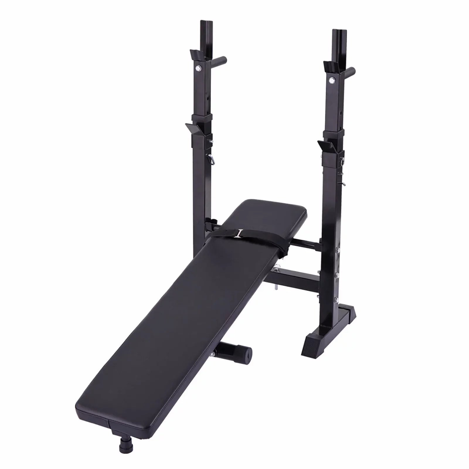 Andoer Adjustable Folding Multifunctional Workout Station, Red and Black, Squat Rack Included