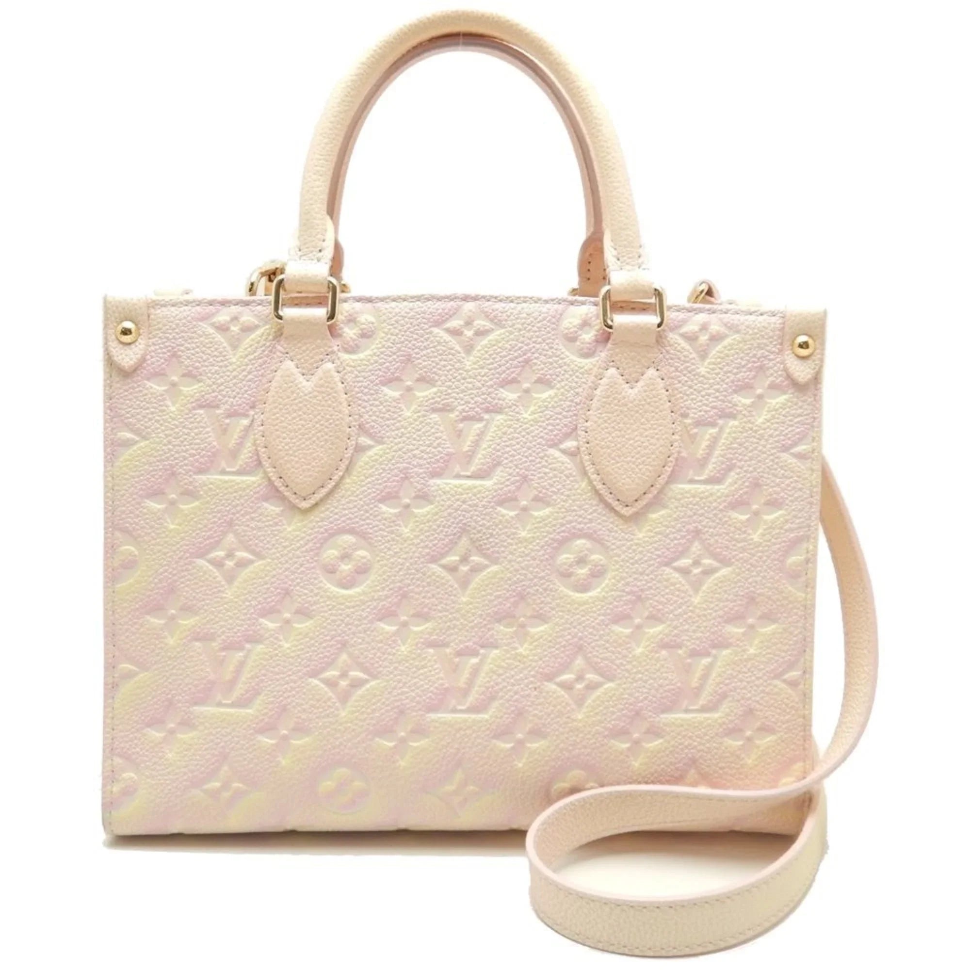 Pre-Owned LOUIS VUITTON On the Go PM M46168 Handbag Empreinte Light Pink 450088 (Good)