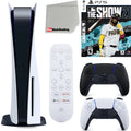 Sony Playstation 5 Disc Version (Sony PS5 Disc) with Midnight Black Extra Controller, Media Remote, MLB The Show 21, Accessory Starter Kit and Microfiber Cleaning Cloth Bundle