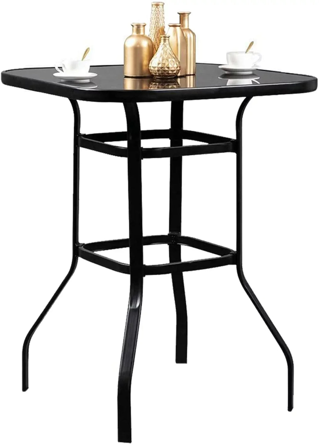 Avel Sturdy Solid Glass Bar Table for Poolside Use