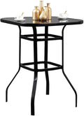 Avel Sturdy Solid Glass Bar Table for Poolside Use