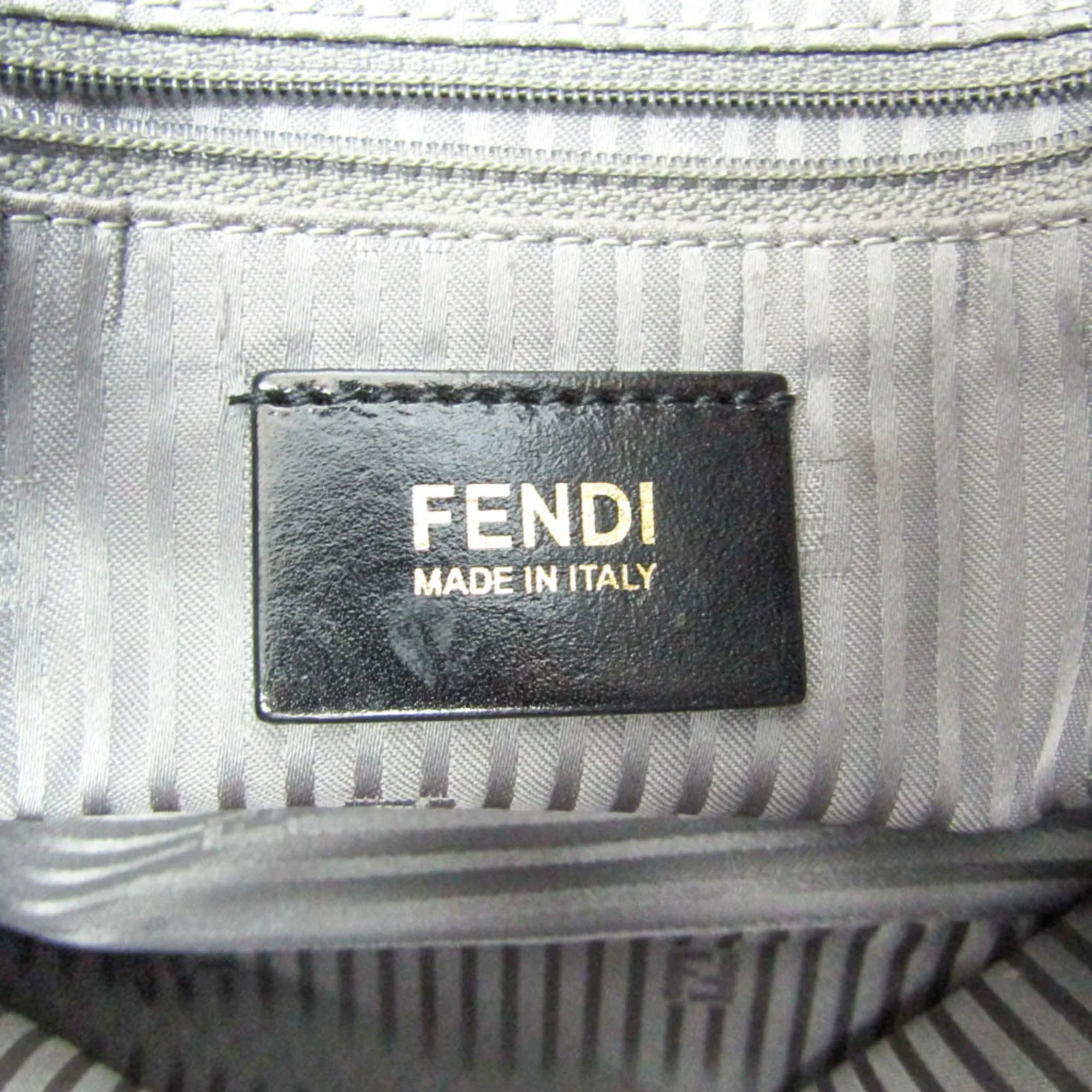 Pre-Owned Fendi Big Mamma Bucket 8BR638 Women's Leather Shoulder Bag Gray (Good)