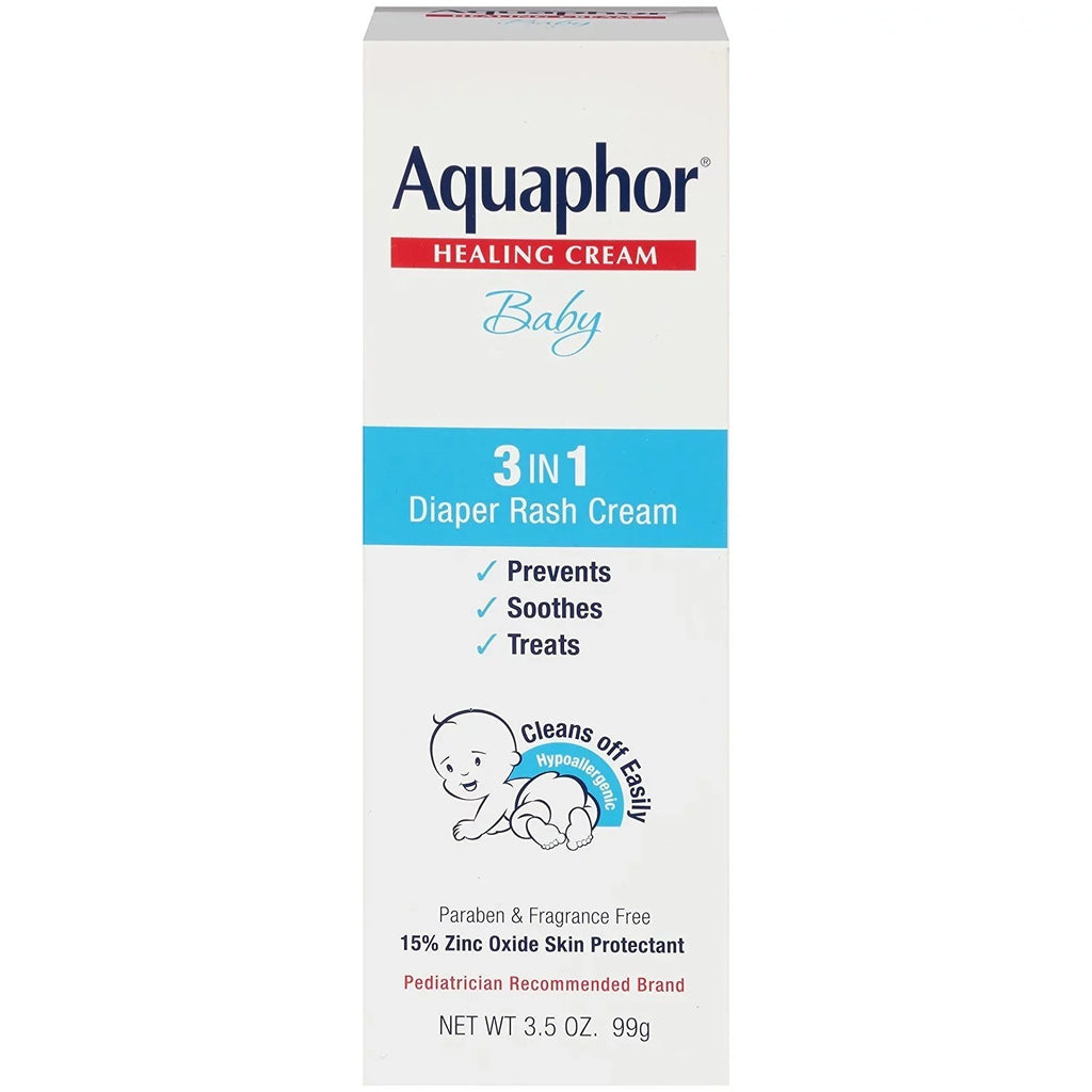 Aquaphor Baby Diaper Rash Cream 3.5 Ounce Pack of 3
