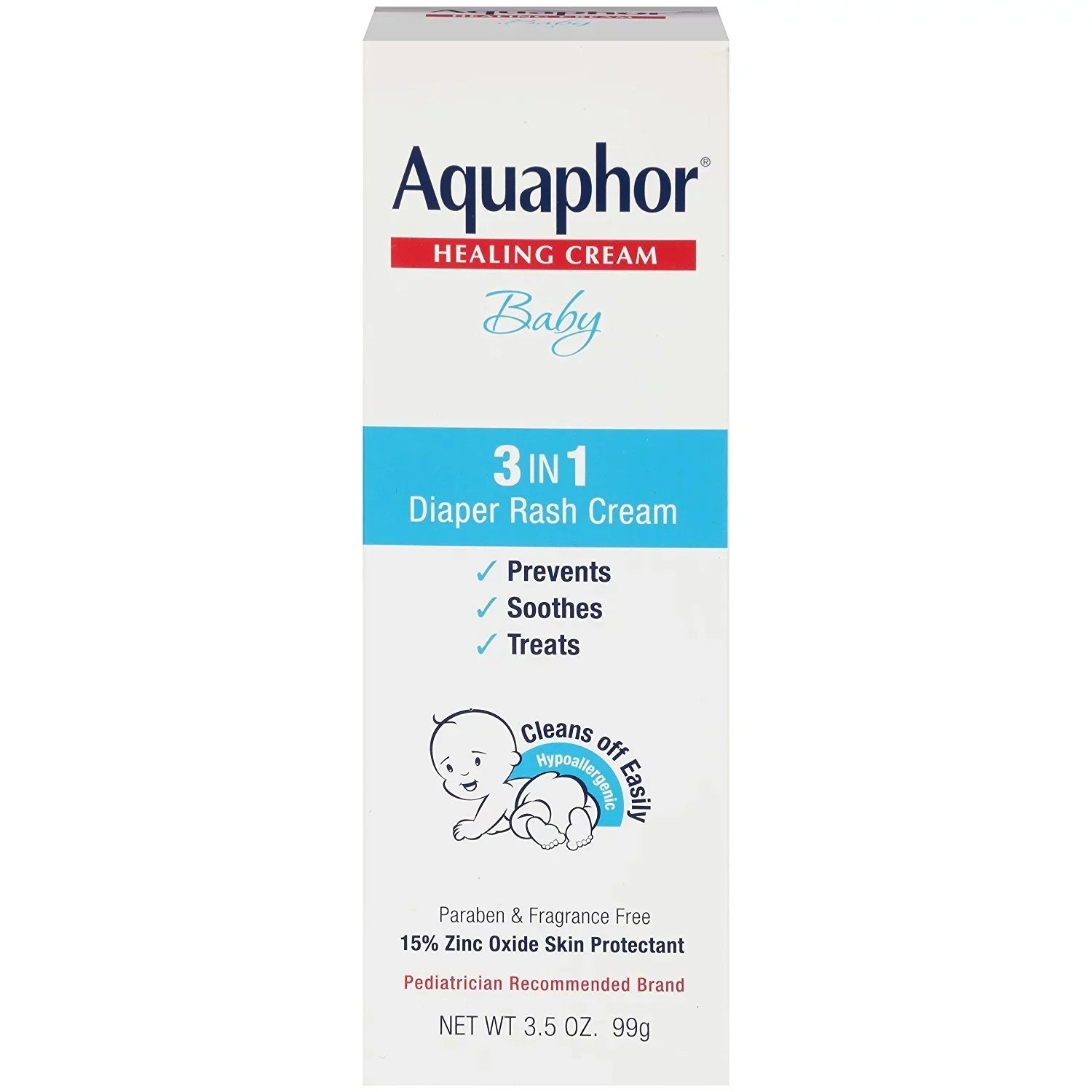 Aquaphor Baby Diaper Rash Cream 3.5 Ounce Pack of 3