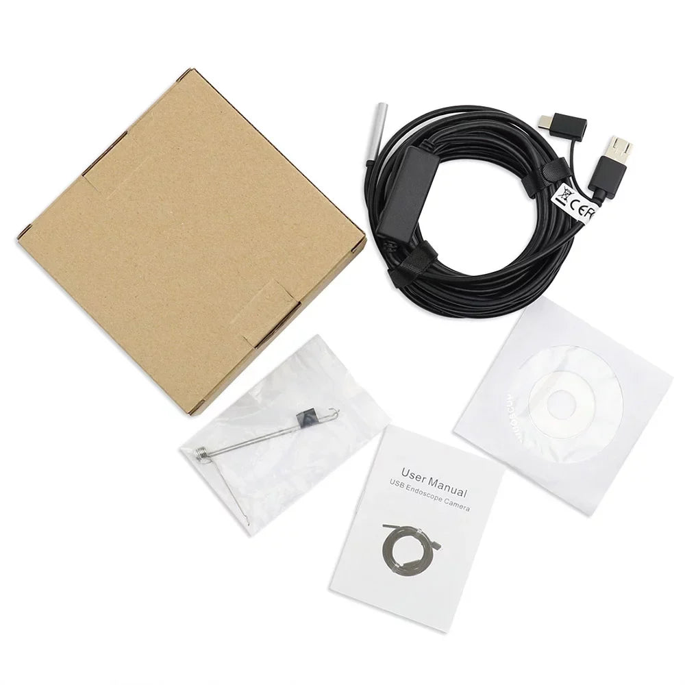 Moobody 5.5mm Endoscope Camera with 6 Adjustable LED Lights and 20M Cable